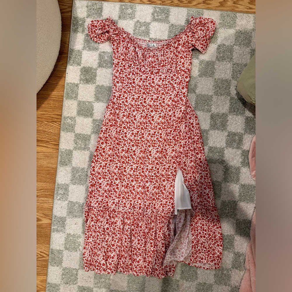 Hollister ruched midi dress